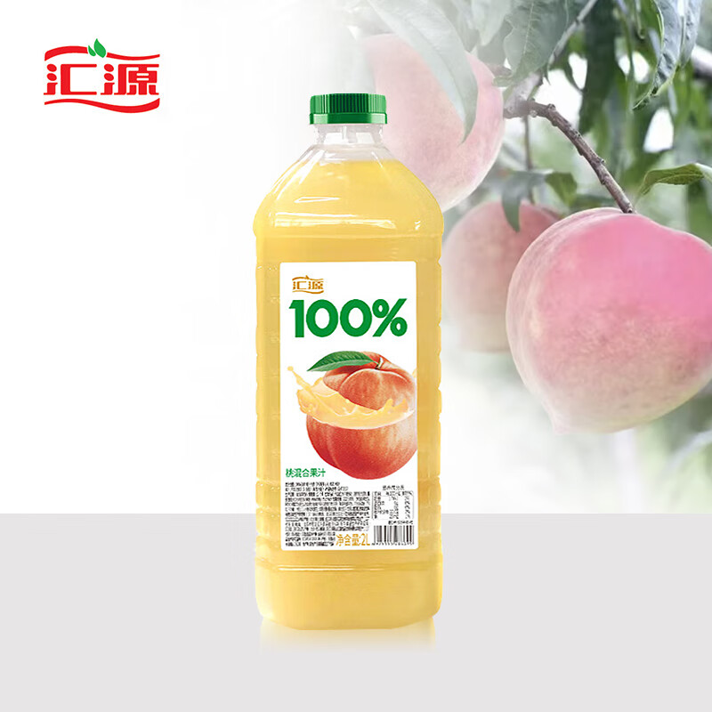 汇源100﹪桃混合果汁2000ml*1瓶2L尝鲜装家庭分享装量贩 11.7元