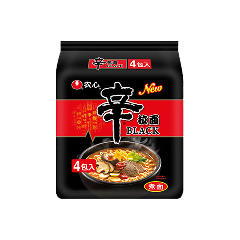 NONGSHIM 农心 辛拉面经典泡面 辛拉面BLACK4连包 24.46元（需用券）