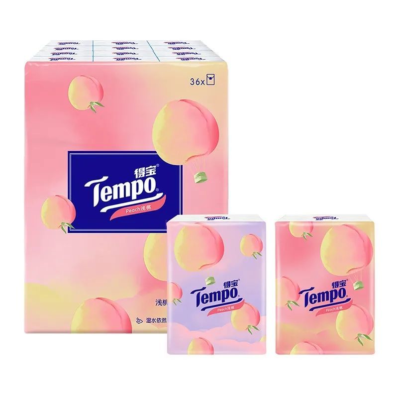 Tempo 得宝 手帕纸印花 36包浅桃味 19.9元包邮（需用券）