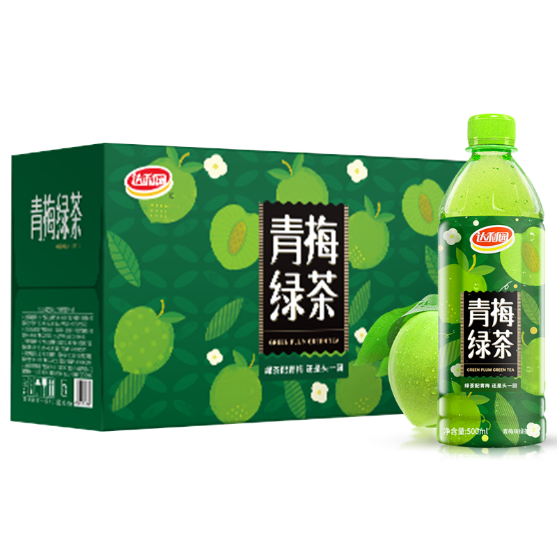 掉落券、plus会员:达利园 青梅绿茶饮料500ml*15瓶整箱*2件+凑单品 主商品49.54