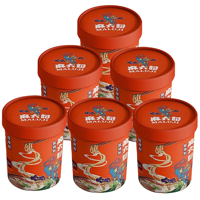 麻六记 酸辣粉256g*6桶装红薯粉 47.55元（需用券）