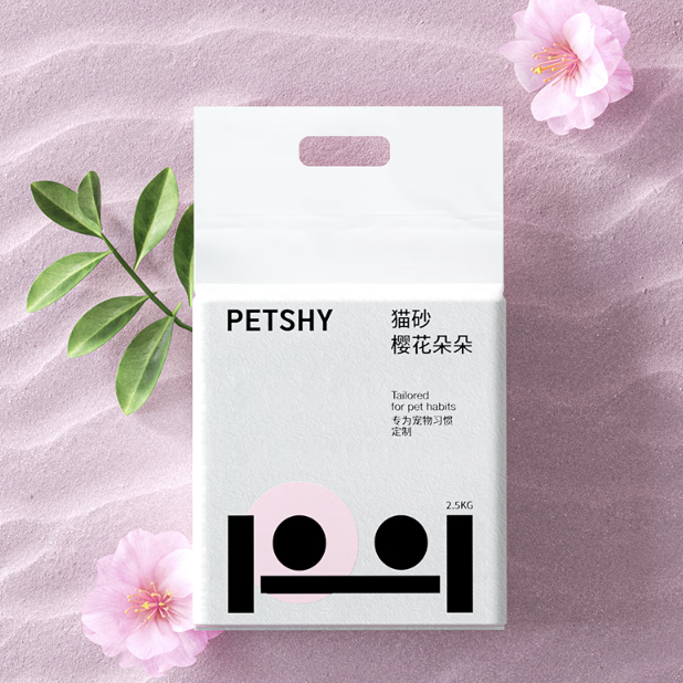 petshy 樱花朵朵混合猫砂2.5kg*9包 128.55元