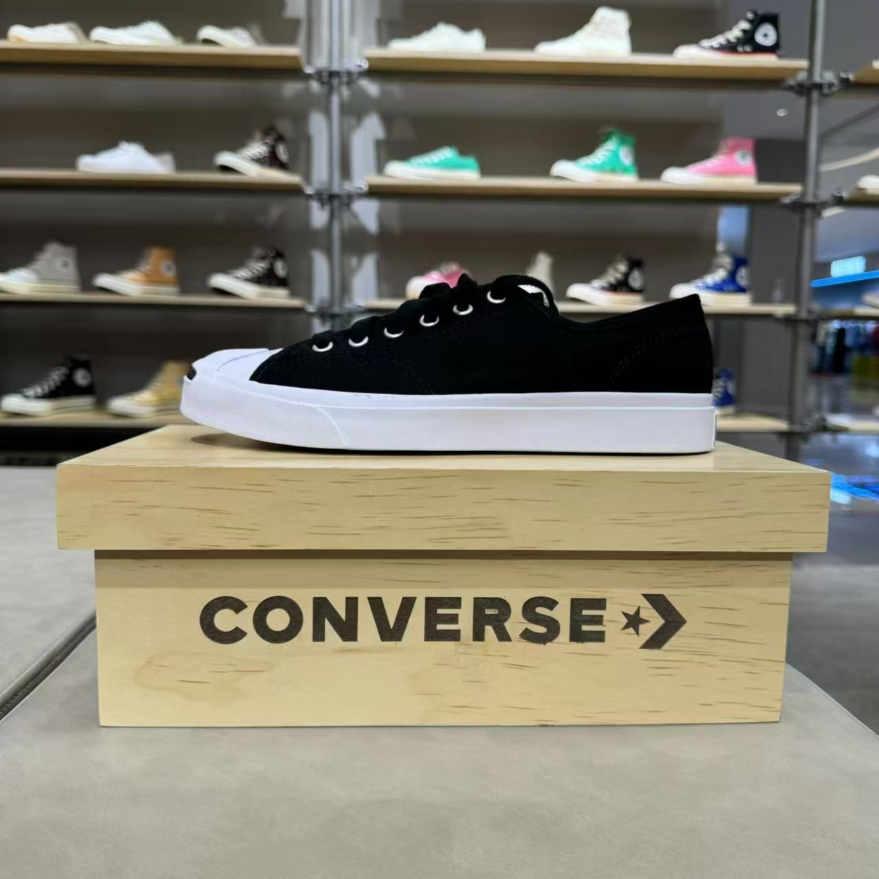 百亿补贴：CONVERSE 匡威 Jack Purcell经典开口笑黑色低帮情侣帆布鞋164056C 106元