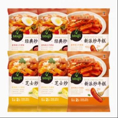 希杰 必品阁 经典芝士炒年糕条速食零食小吃 多口味组合 390g*6袋 39.9元包邮