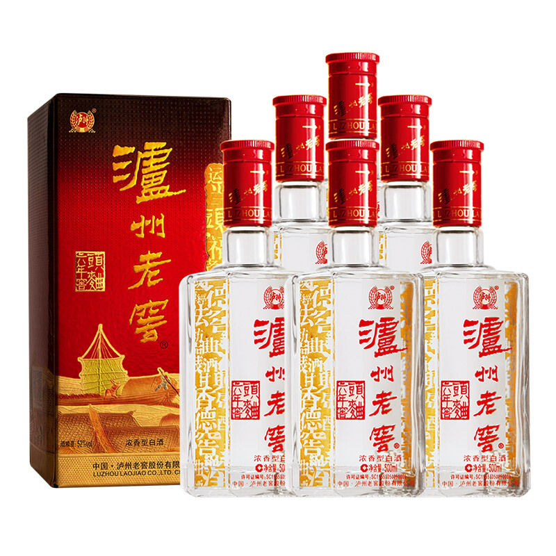 泸州老窖 52度 六年窖头曲500ml（6瓶装） 整箱装 浓香型 白酒 399元（需用券