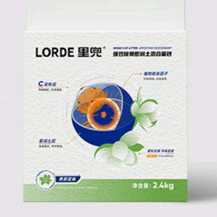 lorde 里兜猫砂 强效除臭膨润土茉莉花味猫砂 2.4kg*8袋 88.9元(合11.1元/包)