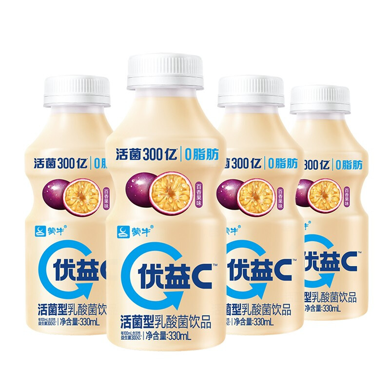 MENGNIU 蒙牛 优益C活菌型乳酸菌饮品 百香果味330ml*4 9.37元（需用券）