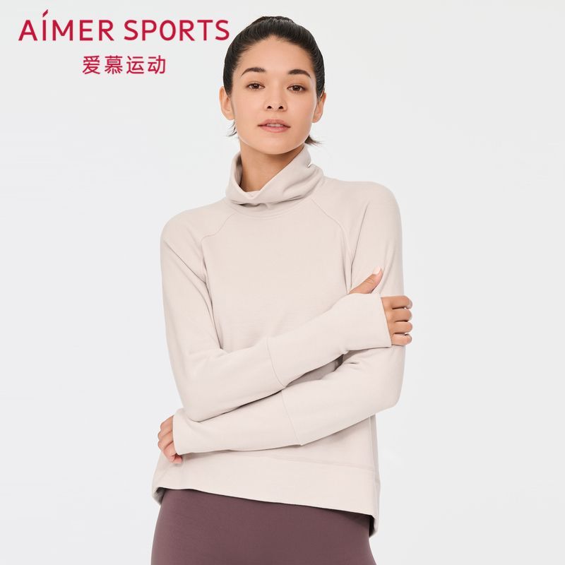 Aimer sports 爱慕运动秋季长袖简约休闲禅柔III高领套头上衣外穿AS144P52 170元