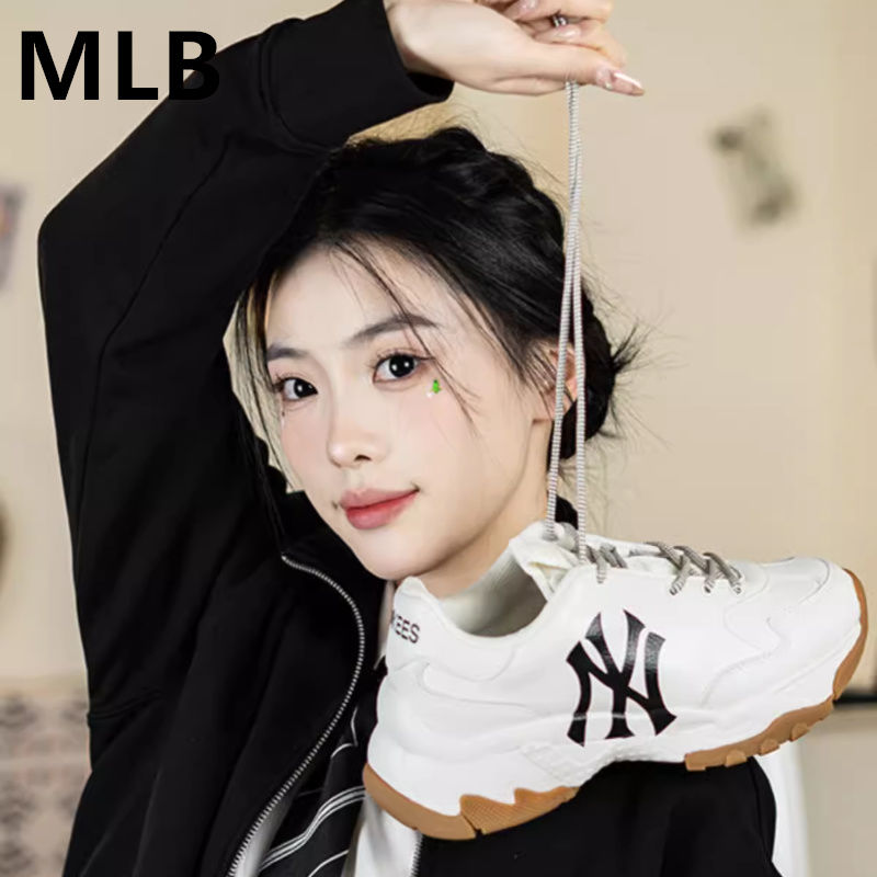 MLB 正品情侣老爹鞋男女NY大标复古厚底增高运动休闲鞋3ASHBNA3N 356.43元