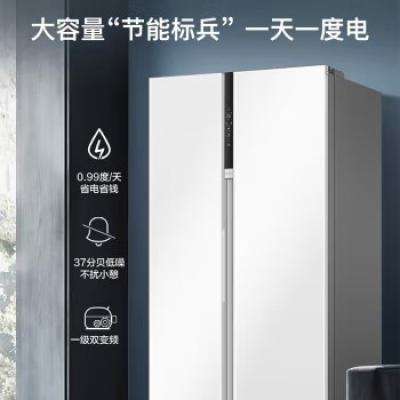 20点开始、PLUS会员：Haier 海尔 621升 对开门一级变频 月莹白电冰箱 BCD-621WLHSS