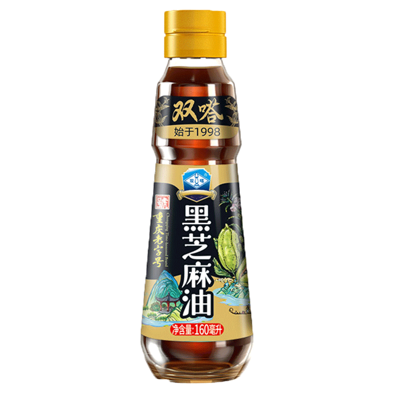 Plus会员、需砸蛋：双嗒 黑芝麻油香油 160ml 玻璃瓶装+凑单 5.57元（plus包邮）