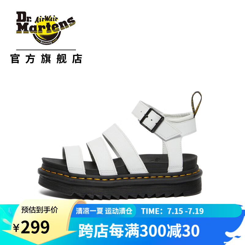 Dr.Martens 马丁（DR.MARTENS）春夏Blaire 气质休闲经典简约轻量罗马平底女款凉鞋