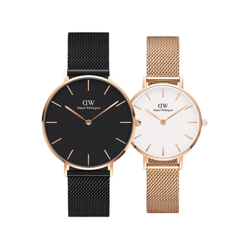 Daniel Wellington 经典花盒系列 情侣石英手表 DW00100307+DW00100219 2130元（需用券）