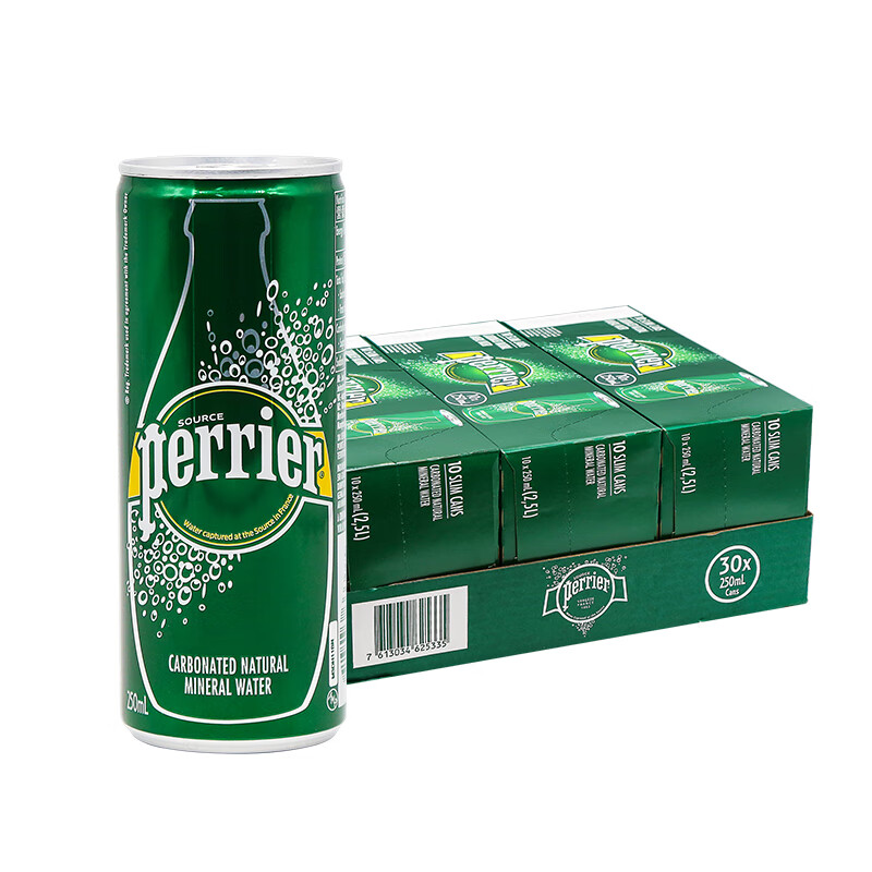 perrier 巴黎水 原味气泡水 250ml*30罐 80.55元（需用券）