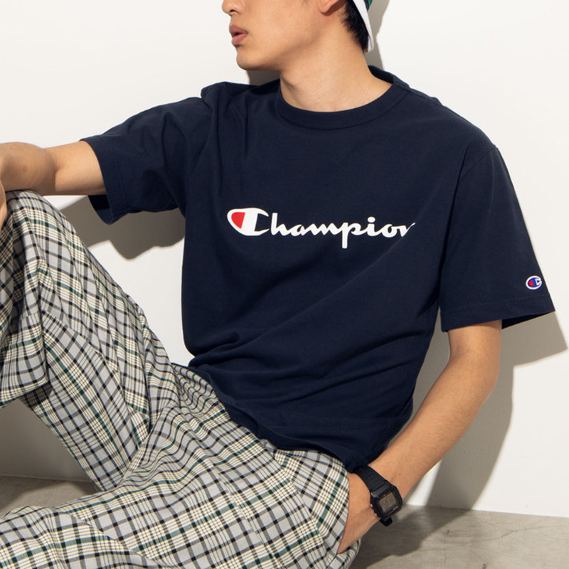 Champion 冠军 印花草写logo刺绣短袖T恤 69.3元