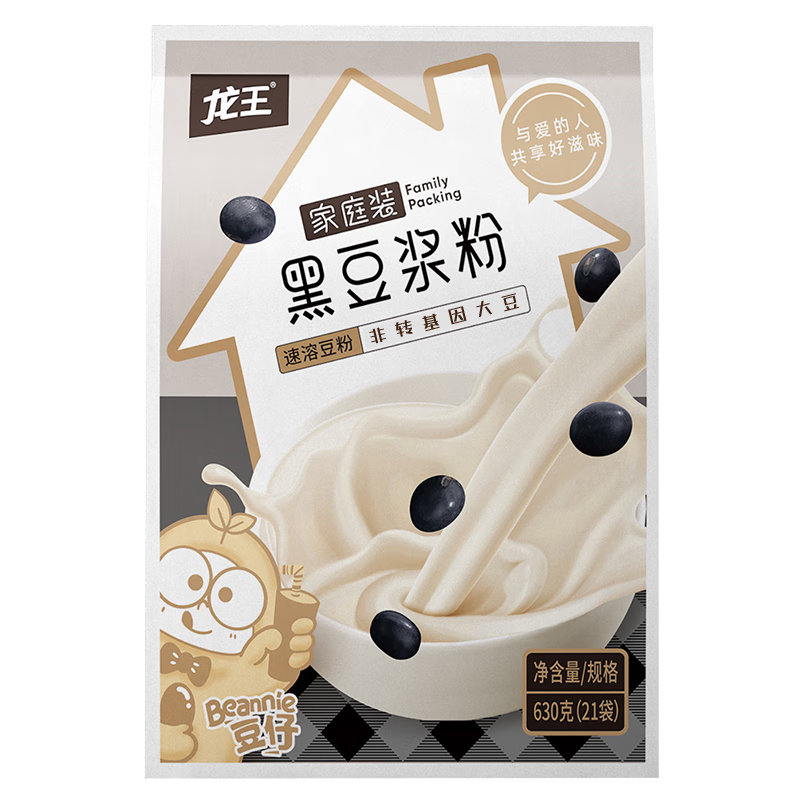 PLUS会员：龙王黑豆浆粉原味630g 30g*21袋 26.7元（需领券）