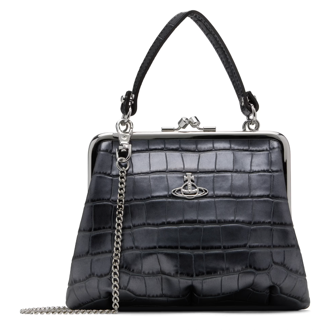 Vivienne Westwood 西太后深灰色鱷魚壓紋餃子包 5.1折 $209（約1506.99元）