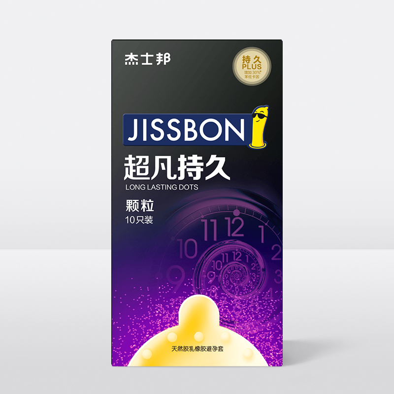 PLUS会员：jissbon 杰士邦 安全套 超凡颗粒*10+超凡持久*2 共12只 48.8元（双重优