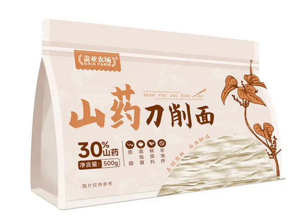 盖亚农场 山药刀削面 500g*2袋