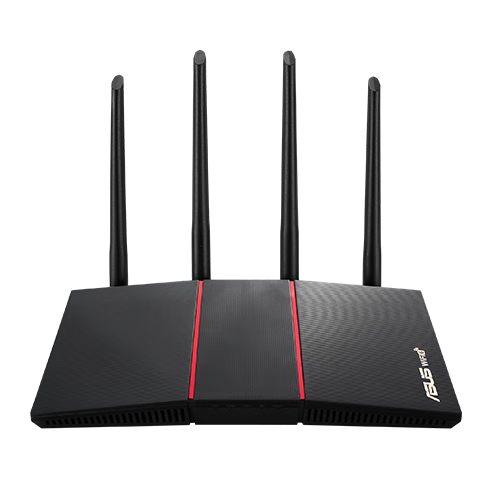 Plus会员：ASUS 华硕 RT-AX57热血版/WiFi6全千兆电竞路由器/4外置独立fem穿墙/覆