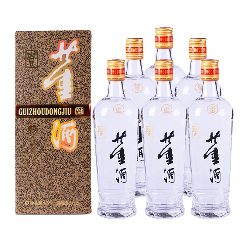 董酒老贵董 董香型白酒 54度 500ml*6整箱装 （赠125ml 董酒白标2瓶） 439.98元（