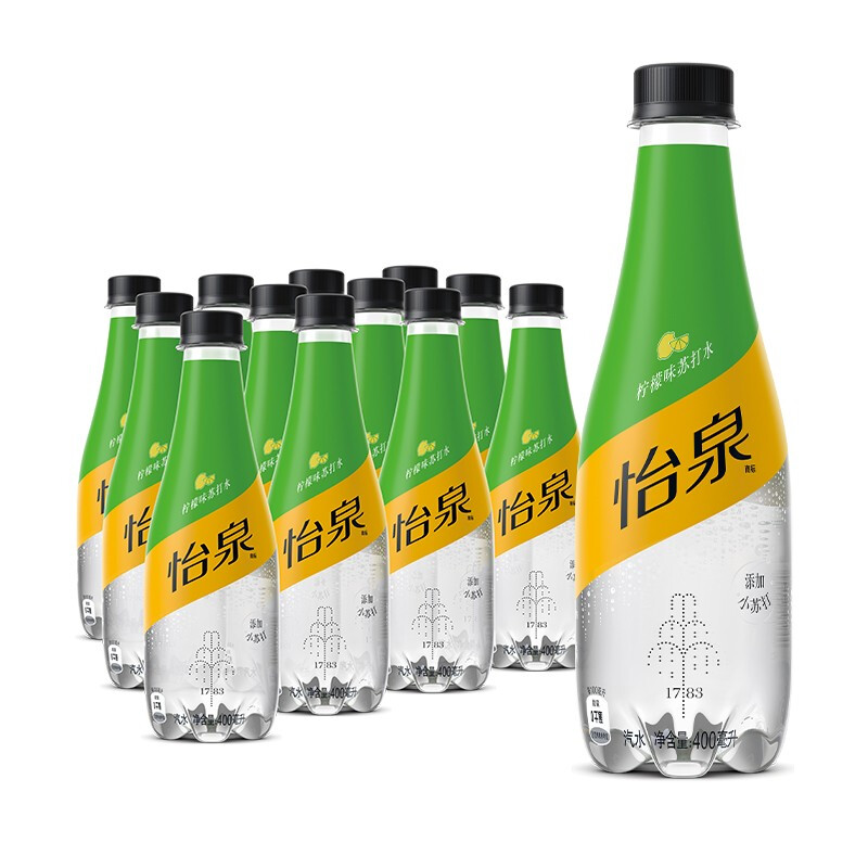 Schweppes 怡泉 可口可乐（Coca-Cola）怡泉 柠檬味 苏打水 400ml*12瓶 整箱装 28.14