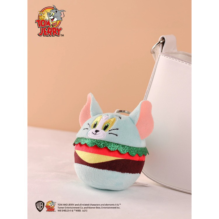 猫和老鼠 Tom and Jerry 汤姆猫（汉堡款）毛绒玩具挂件 8cm 19.9元