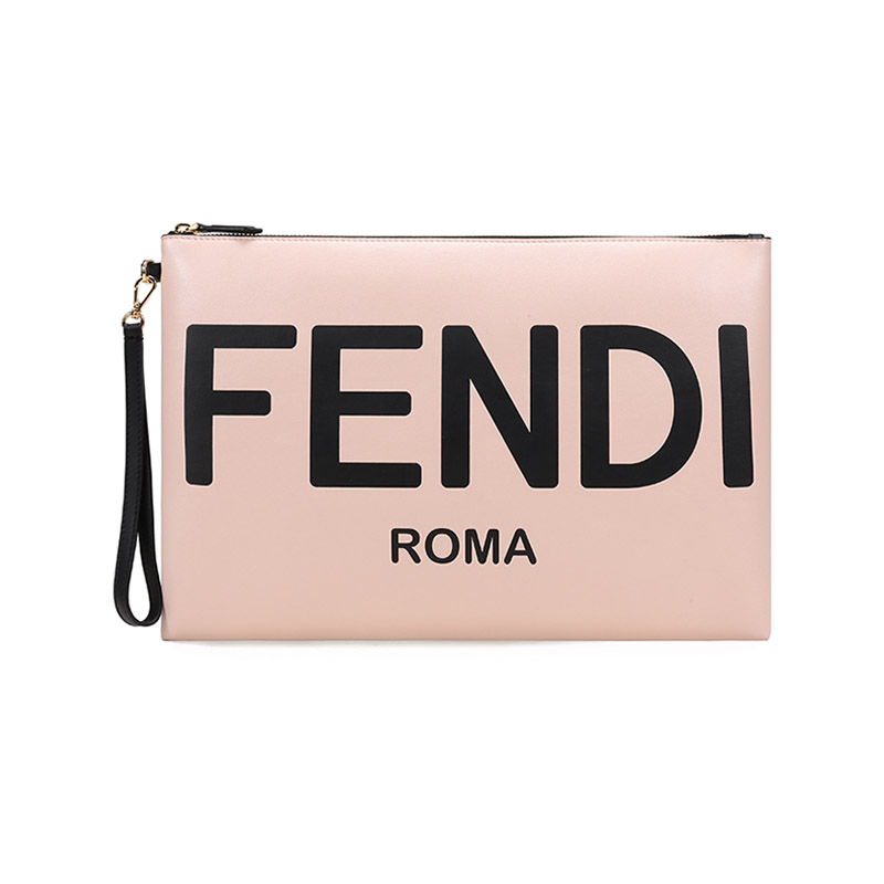 FENDI 芬迪 女士牛皮革大号扁平手拿包 正品女包新款 3951.05元