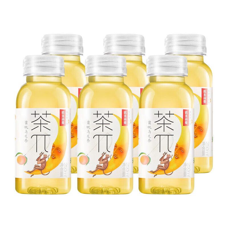 PLUS会员：农夫山泉 茶π蜜桃乌龙茶 250ml*6瓶 15.8元包邮（需领券）