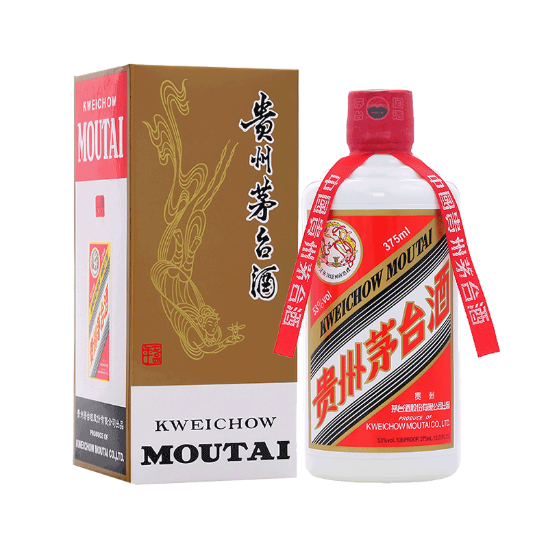 移动端、京东百亿补贴：MOUTAI 茅台 飞天茅台 53%vol 酱香型白酒 375ml 单瓶装 1