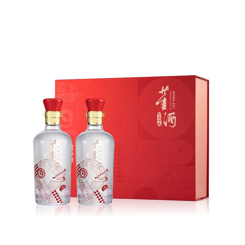 董酒 红色经典 董香型白酒 54度 500ml*2礼盒装 年货礼盒 273.35元（需用券）