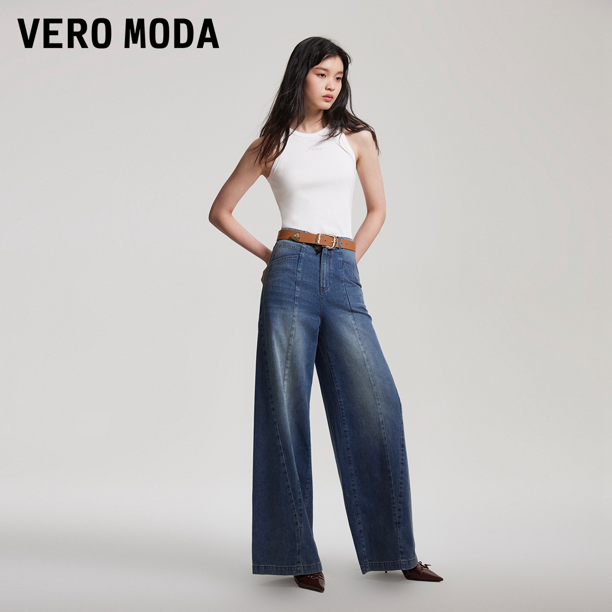 VERO MODA 针织背心2024早春优雅气质时髦针织刺绣无袖背心多色女 126.02元