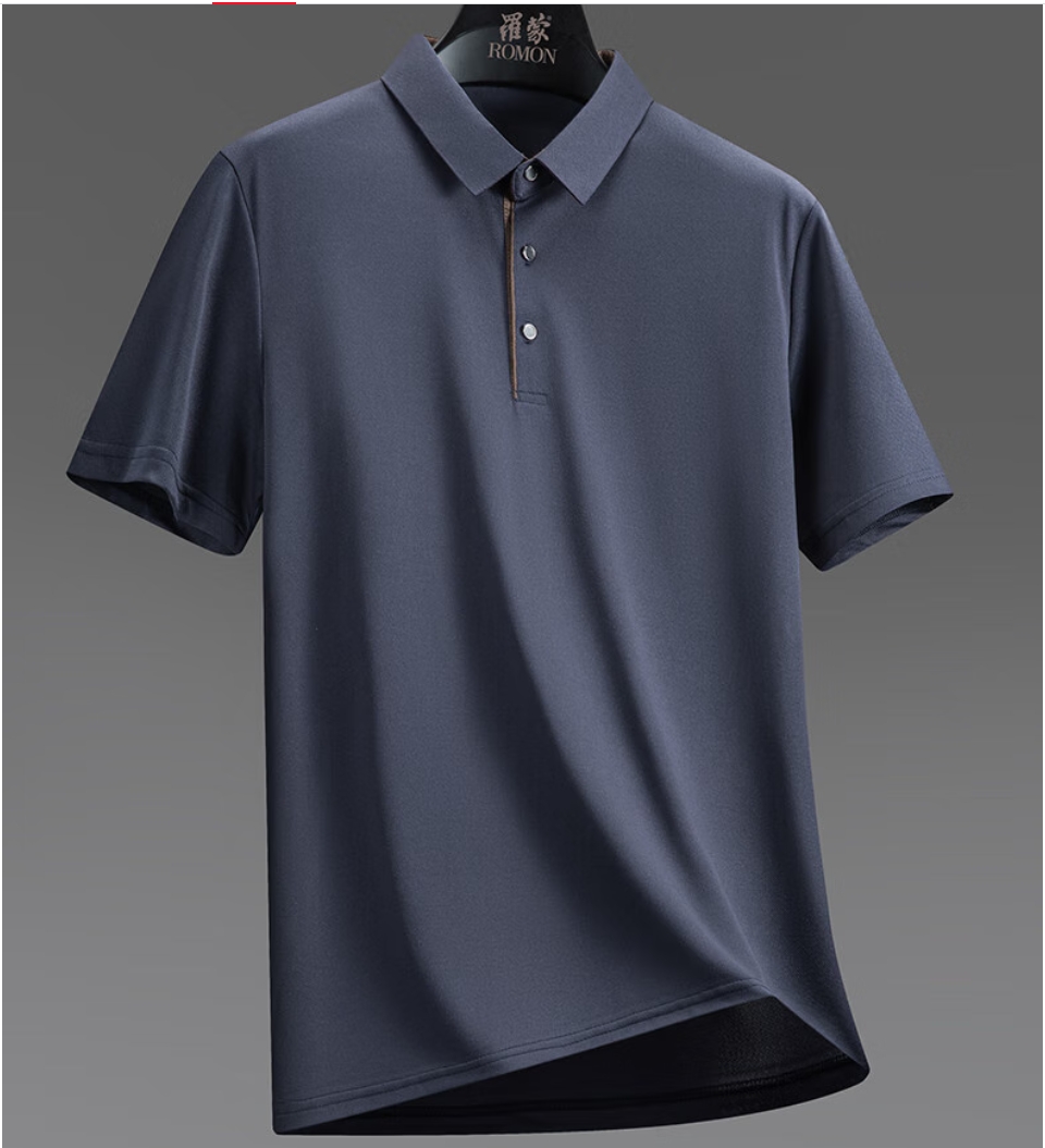 羅蒙 冰絲涼感POLO衫 男款 純色無印花 藏青 32.9元（需用券）