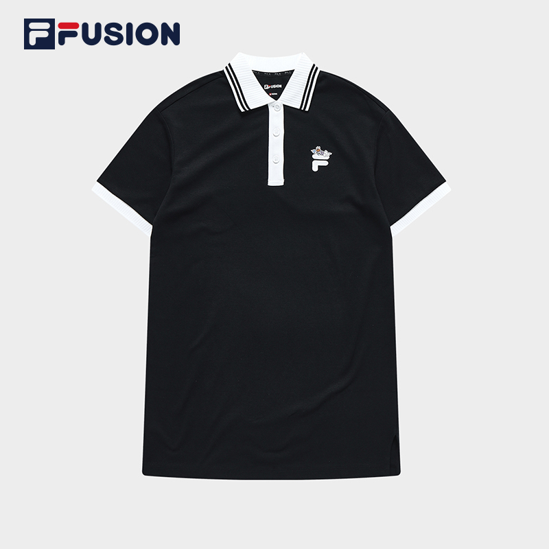 FILA 斐乐 FUSION斐乐潮牌连衣裙女夏季休闲时尚宽松简约长裙POLO裙子 367.1元（