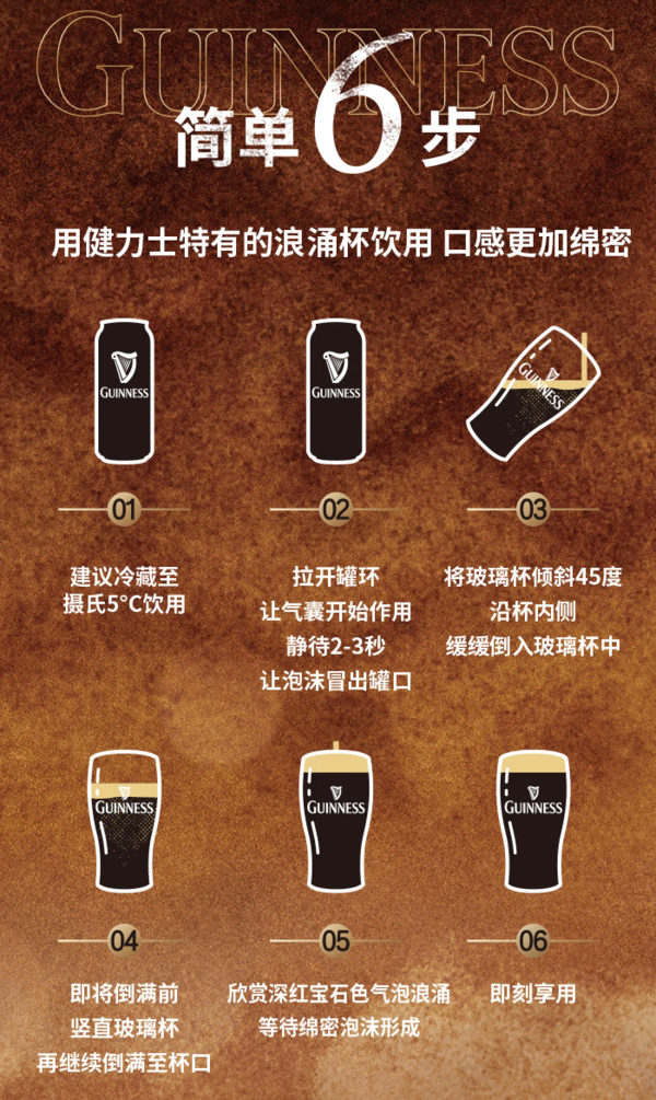 GUINNESS 健力士 黑啤 精酿啤酒 440ml*24听