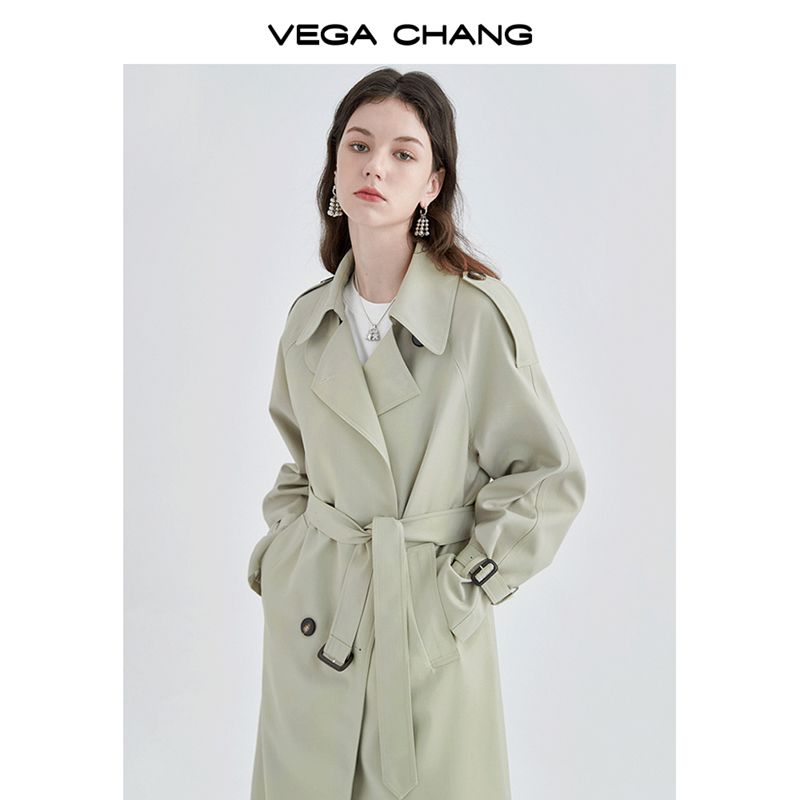 百亿补贴：VEGA CHANG 2024新款风衣女中长高级感大衣小个子英伦风外套春装 286