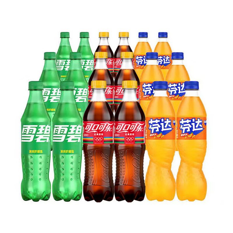 Coca-Cola 可口可乐 含糖混合装500ml*18瓶（各6瓶） 29.72元（需用券）