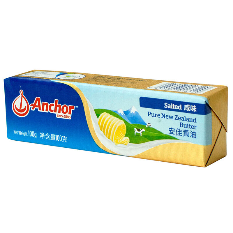 Anchor 安佳 新西兰 动物黄油 有盐 100g*2 31.28元