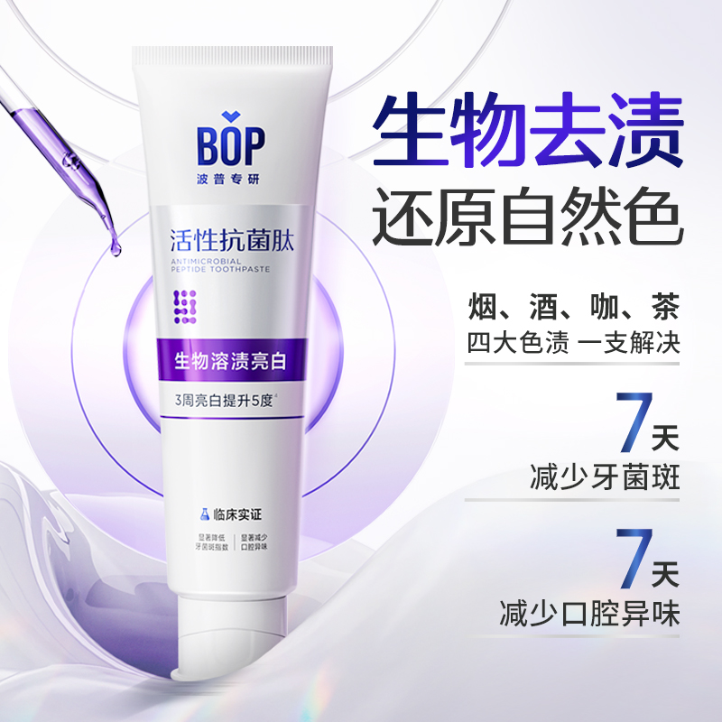 88VIP：BOP 波普专研 活性抗菌肽美白牙膏 100g 28.4元（需用券）