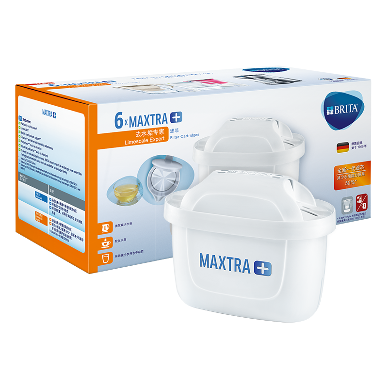 PLUS会员：BRITA 碧然德 MAXTRA+LE 滤水壶专家级滤芯 6枚装*3件 480.3元（合160.1元/