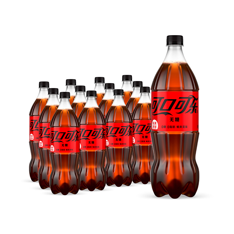 可口可乐 Coca-Cola 零度可乐 无糖零卡碳酸饮汽水1.25Lx12瓶 38.3元