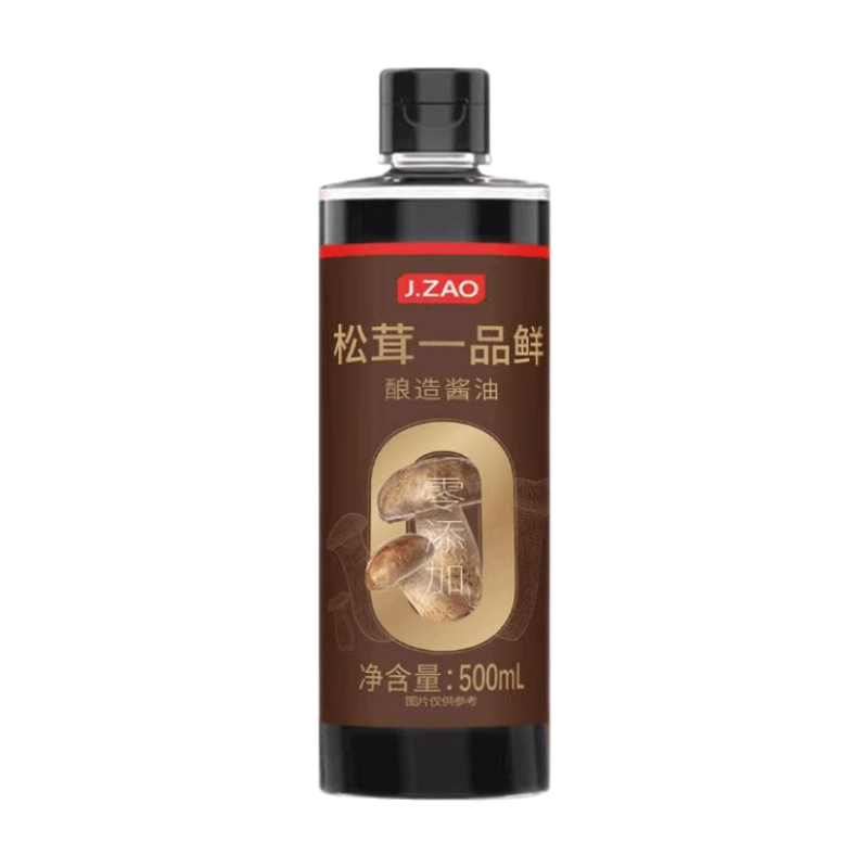 京东京造松茸一品鲜酿造酱油500ml 生抽 0添加 松茸提鲜 5.9元（需领券）