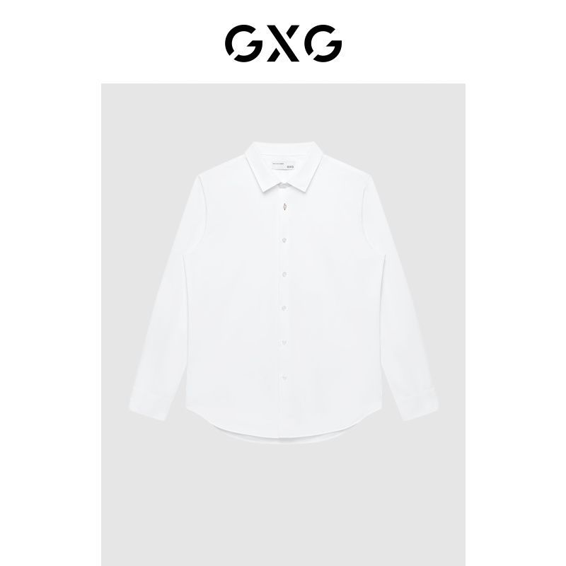 GXG 男装白衬衫男长袖正装休闲免烫刺绣衬衣GD103003L 59元