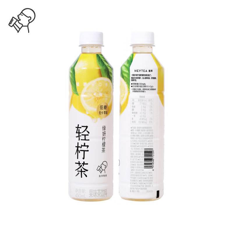 HEYTEA 喜茶 绿妍柠檬茶450ml*15瓶 39.8元（需用券）