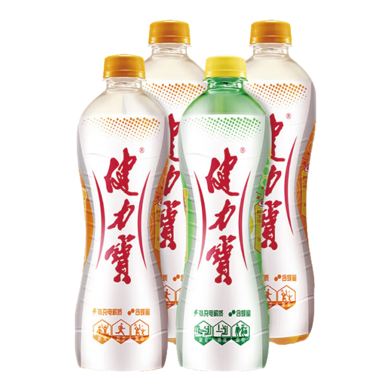 再降价、plus会员:健力宝 运动碳酸饮料橙蜜味+柠蜜味国货经典560ml*4瓶*2件 12