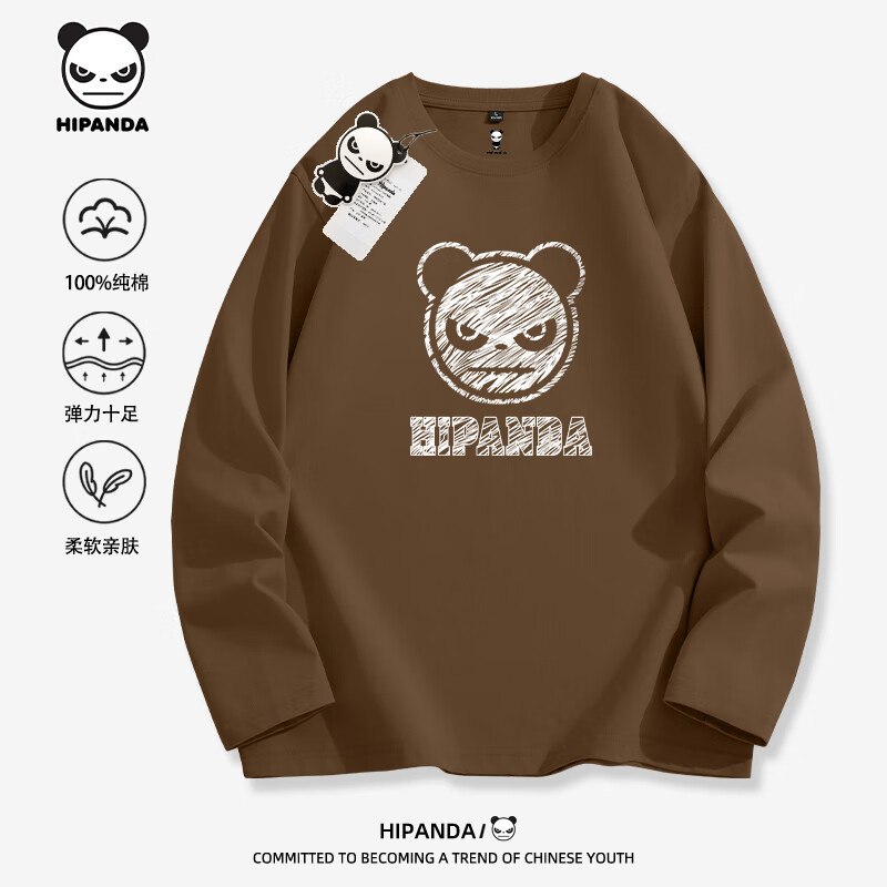 HIPANDA 你好熊猫 HI PANDA你好熊猫 美式纯棉长袖T恤 59.4元（需用券）