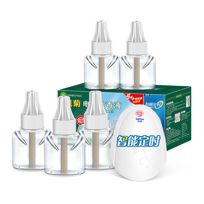 lanju 榄菊 电蚊香液20ml*5瓶150晚+器 无香驱蚊定时蚊香液电蚊香驱蚊液 39.75元