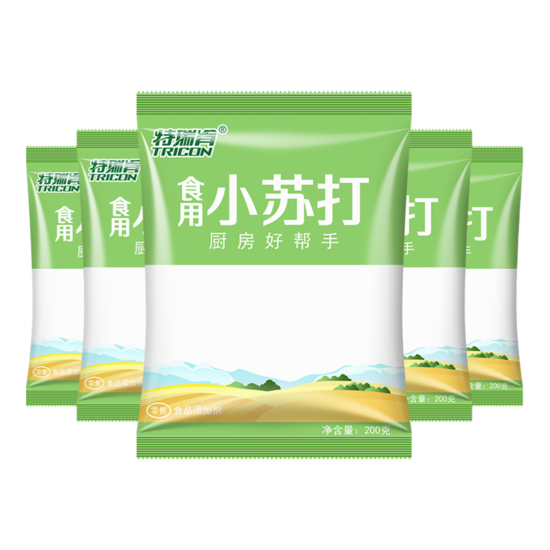 特瑞肯（TRICON）厨房食用小苏打粉200g*5袋烘焙饼干发面饮品清洁祛污调味品