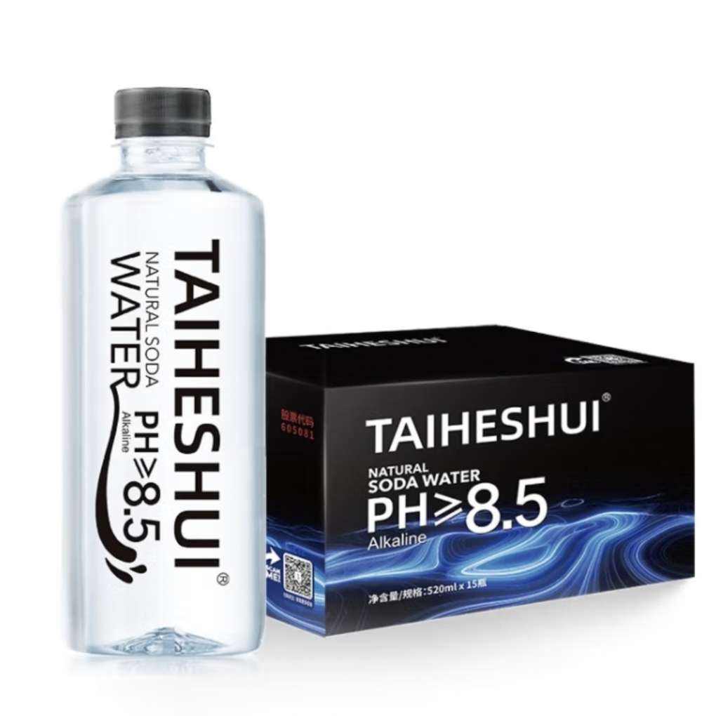 Plus会员:TAIHESHUI太和水 天然苏打水520ML*15瓶整箱装 13.55元包邮（需用券）