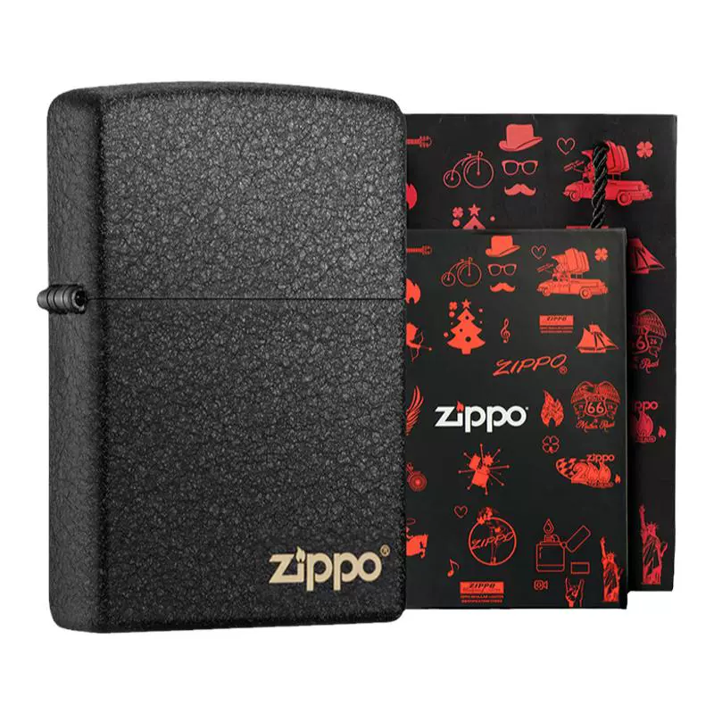 ZIPPO 之宝 打火机 黑裂漆商标 浪漫套装 ￥250